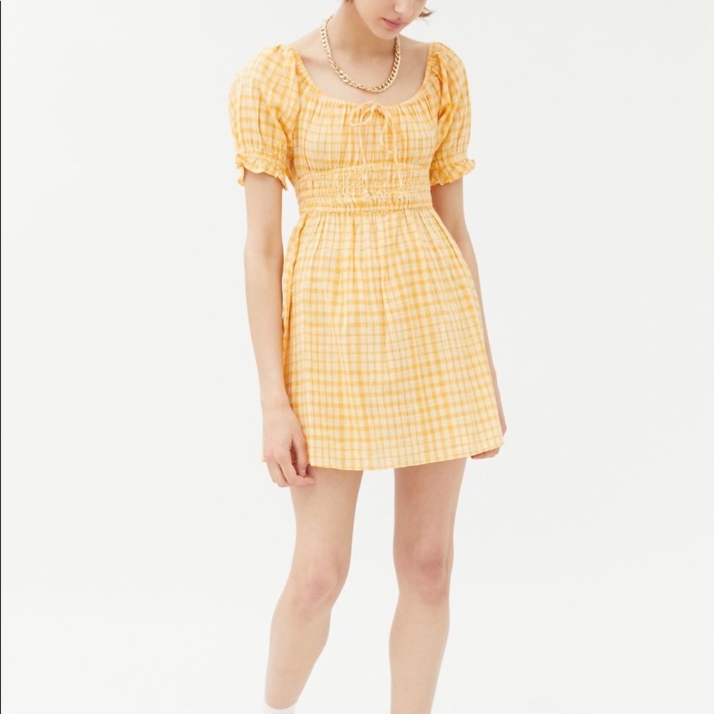 UO Pixie Milkmaid Dress in Mango